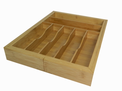 Bamboo cutlery tray expandable 9 division